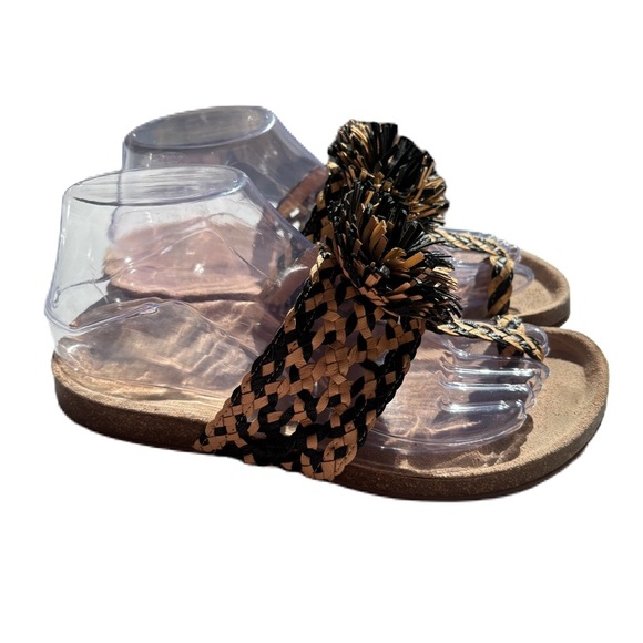 Ulla Johnson Netta Sandal Melange Black and Cream Size 37 Size 7 US Toe Strap - Picture 13 of 16